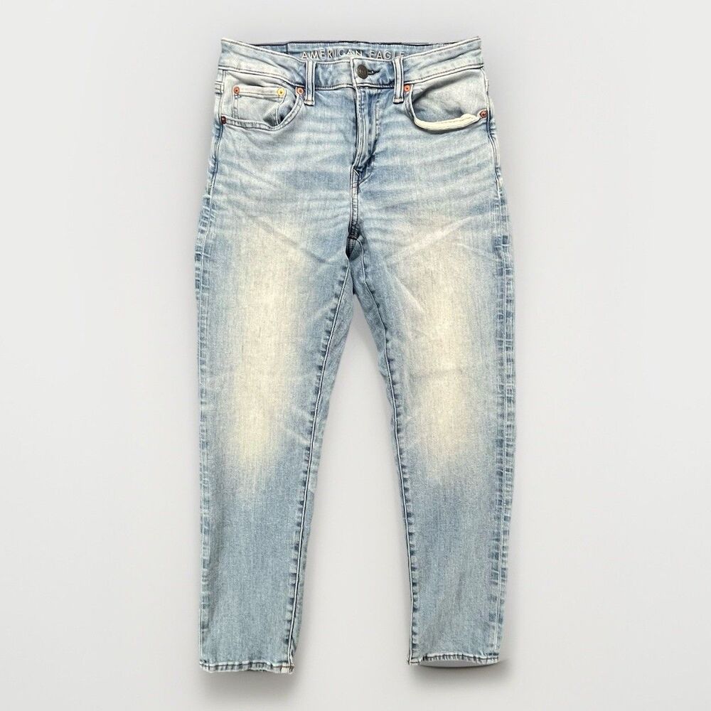 American Eagle Men's 29x30 Light Wash Athletic‎ Fit Airflex+ Blue Denim Jeans